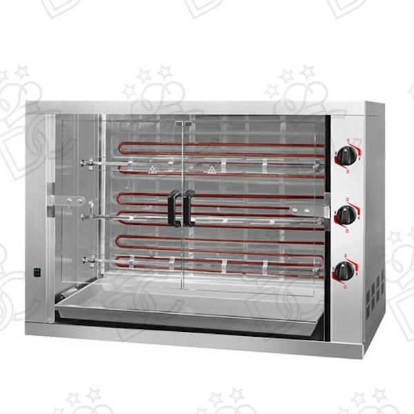 Electric countertop rotisserie COMPAT - 3 spits - up to 18 chickens