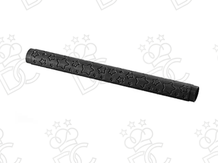 Decorative Rolling Pin Black, Star Pattern