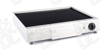 Professional countertop smooth glass-ceramic fry-top – with drip tray and energy regulator