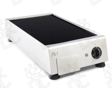 Professional countertop smooth glass-ceramic fry-top – with drip tray and energy regulator
