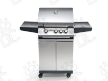 Barbecue à gaz d’extérieur avec couvercle et thermomètre