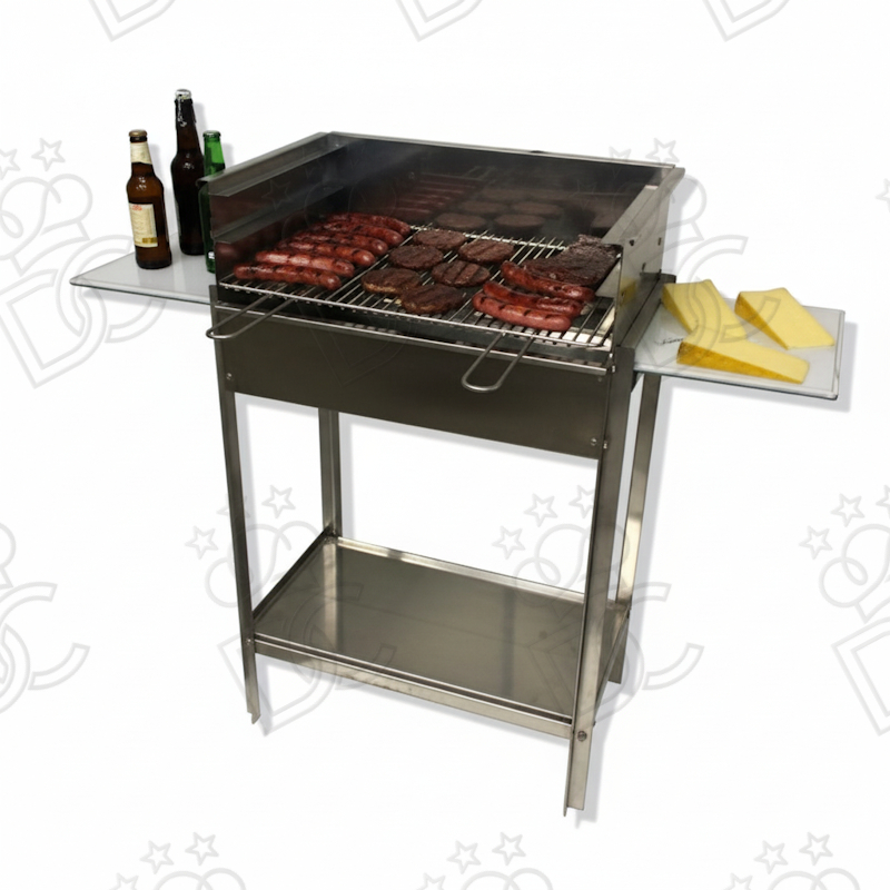 Charcoal and wood barbecue