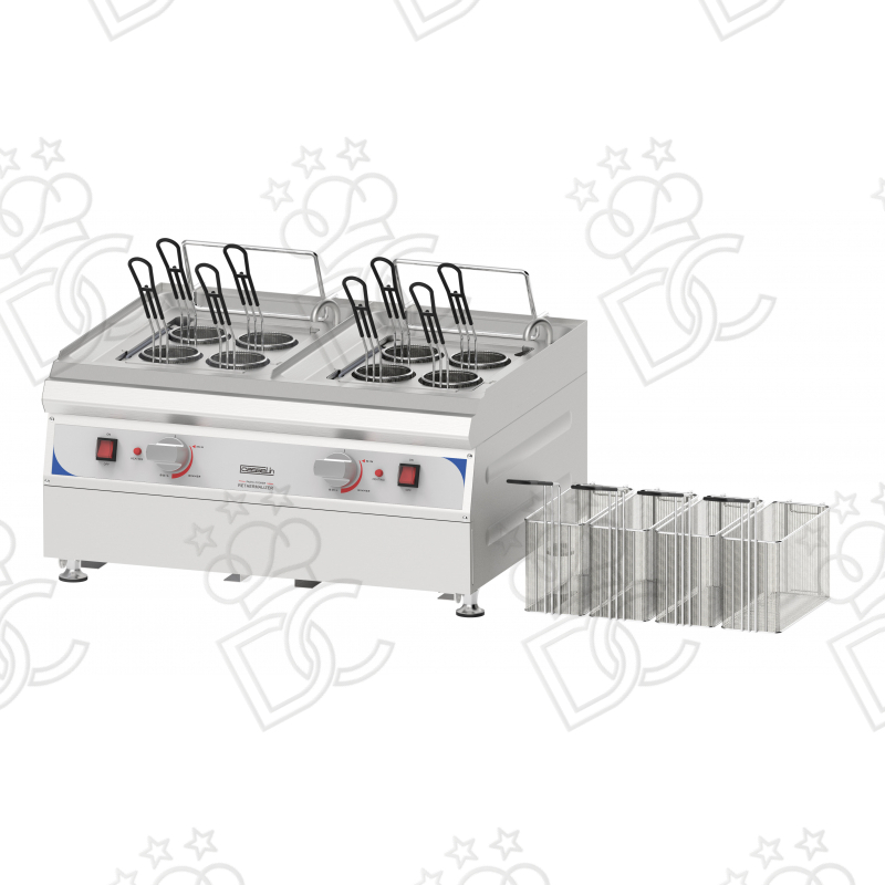 Cuiseur à pâtes électrique de comptoir - capacité 2x9 L - avec robinet