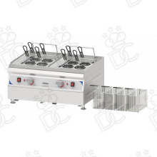 Cuiseur à pâtes électrique de comptoir - capacité 2x9 L - avec robinet