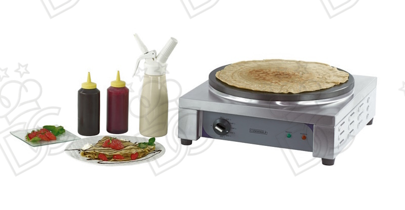 Electric crepe maker Ø35 cm - cast iron cooking plate - square structure