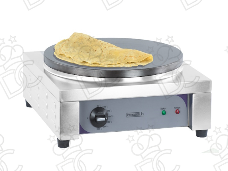 Electric crepe maker Ø40 cm - cast iron cooking plate - square structure