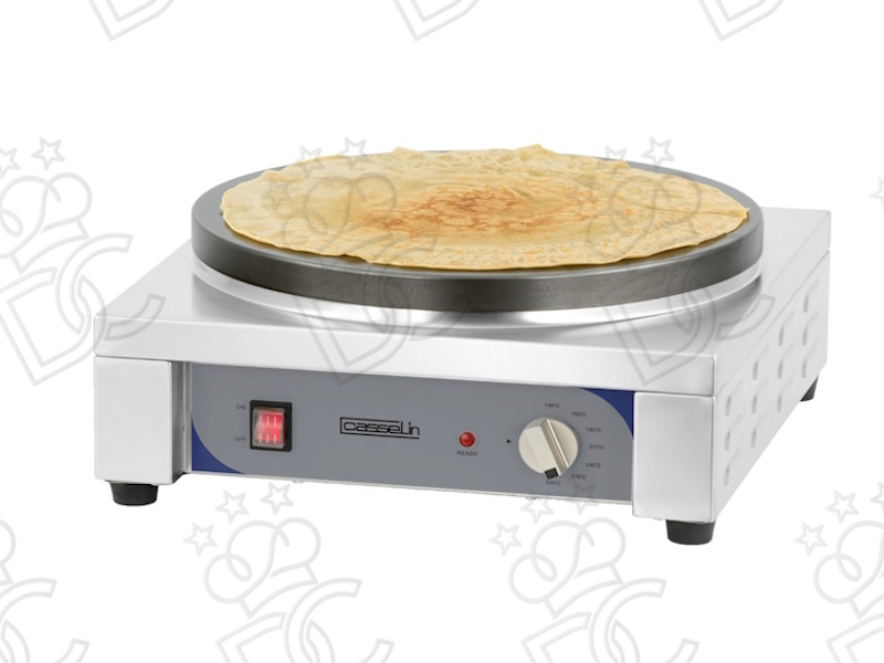 Premium electric crepe maker Ø40 cm - cast iron cooking plate - square structure