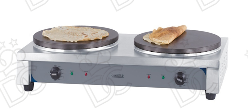 Double electric crepe maker - Ø40 cm - cast iron cooking plate - square structure