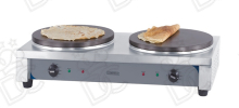 Double electric crepe maker - Ø40 cm - cast iron cooking plate - square structure