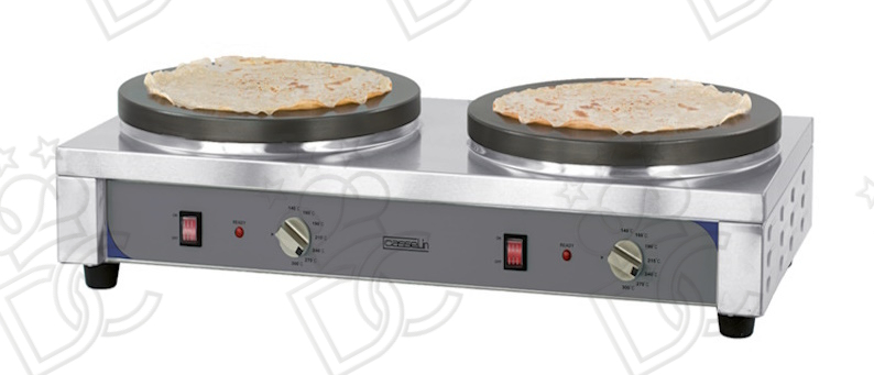 Premium double electric crepe maker - Ø40 cm - cast iron cooking surface - square structure