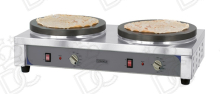 Premium double electric crepe maker - Ø40 cm - cast iron cooking surface - square structure