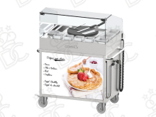Trolley with integrated Ø40 cm crepe maker