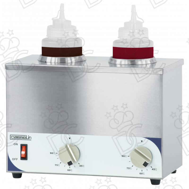 Sauce warmer with two containers - bottle capacity 1 L