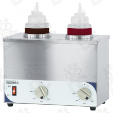 Sauce warmer with two containers - bottle capacity 1 L