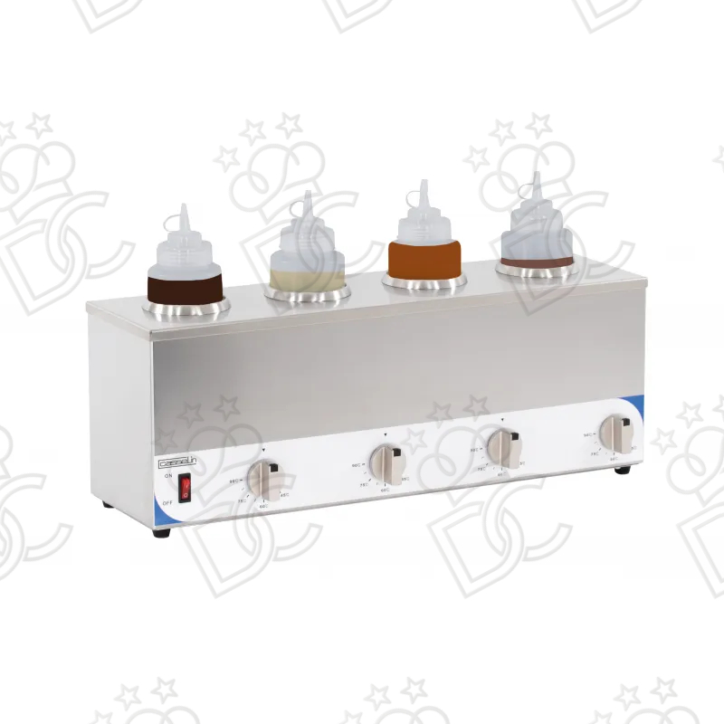 Sauce warmer with four containers - bottle capacity 1 L