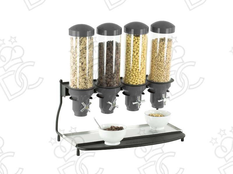 Distributeur de céréales et muesli - 4 tubes de 3 litres