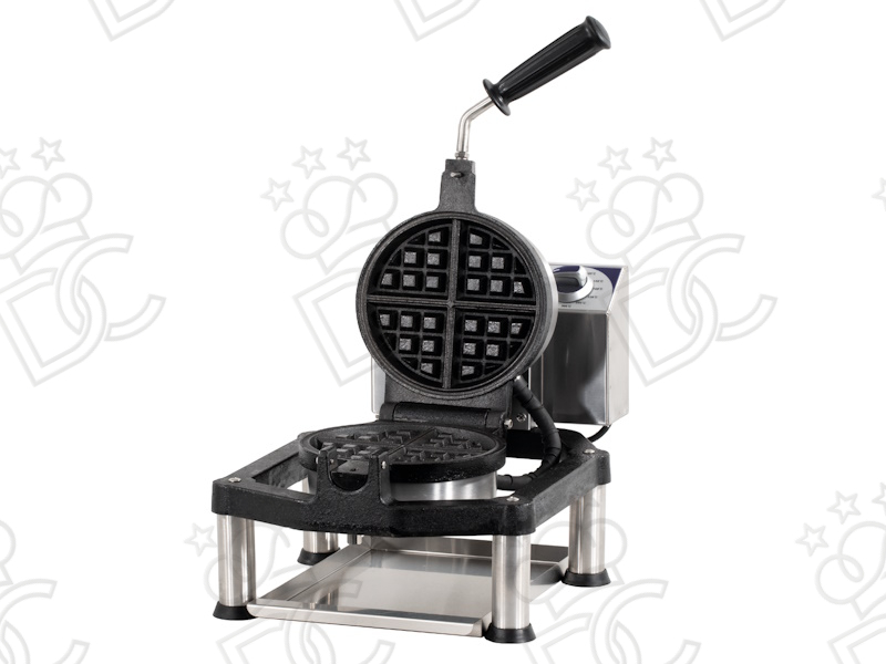 Macchina per waffle - piastra rotonda con apertura a 180°