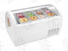 Conservateur à glace professionnel de comptoir Medi - 4 bacs 6,5 L