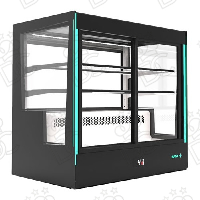 Compact refrigerated display case – front and rear access