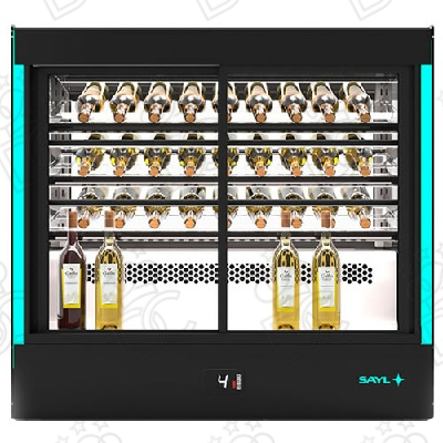 Vetrina espositiva refrigerata per vini 40 bottiglie - accesso frontale e accesso posteriore