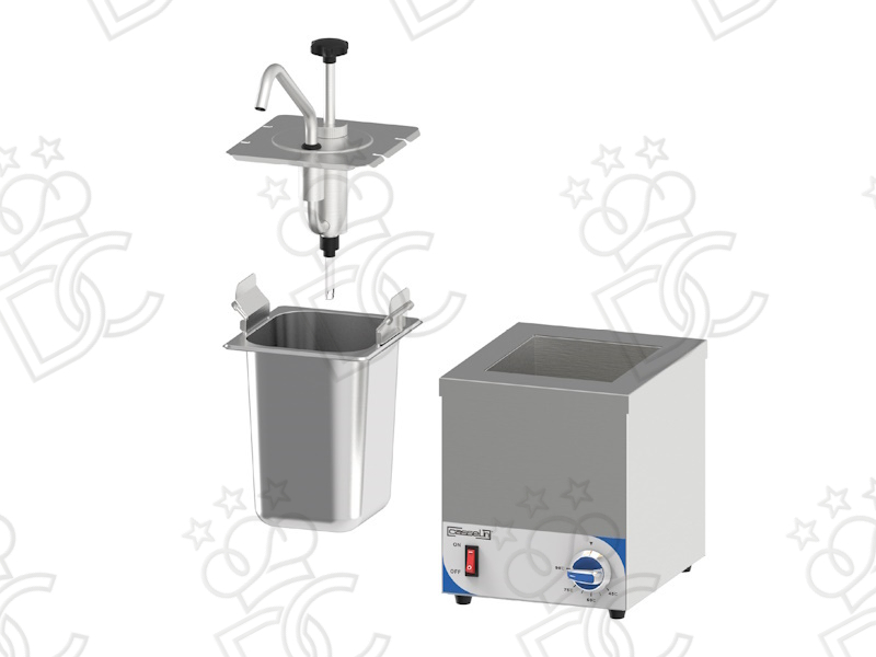 Heated sauce dispenser GN 1/6 container - single