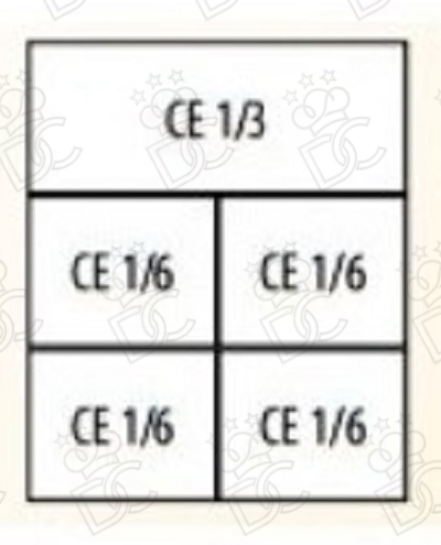 Combination no.1 basket 1/3 + no.4 baskets 1/6