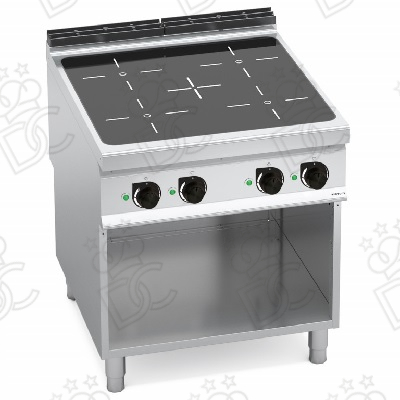 Cuisinière à induction 4 zones sur compartiment ouvert