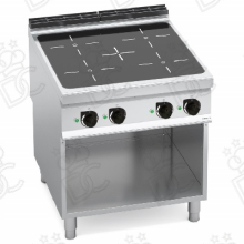 Induction range with 4 zones on open base