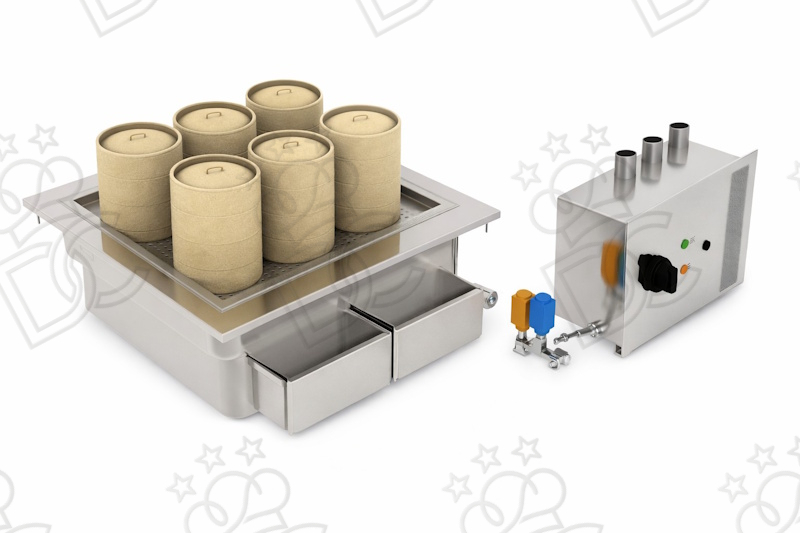 Cuiseur vapeur électrique Dim Sum - 6 postes GN 2/1 - capacité cuve 55 l - kW 7