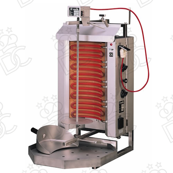 Electric gyros machine with 4 heating elements in 2 sections - meat capacity 15 kg