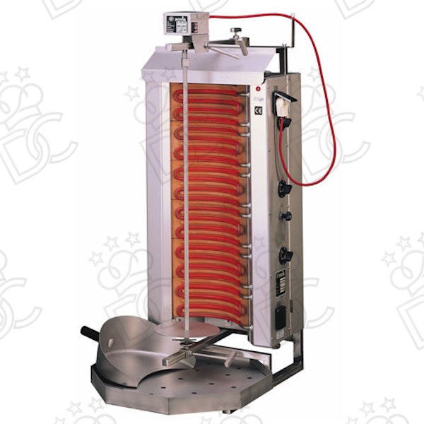 Electric gyros machine with 6 heating elements in 3 sections - meat capacity 30 kg