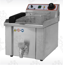 Friteuse électrique de comptoir Beckers - capacité 7 litres - avec robinet de vidange d'huile
