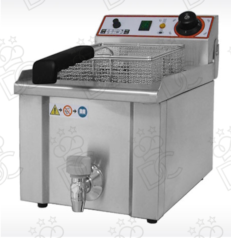 Friteuse électrique de comptoir - capacité 7 litres - avec robinet de vidange d’huile