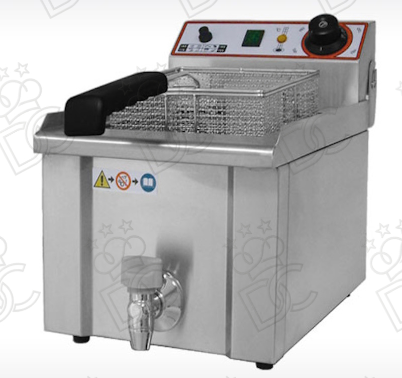Friggitrice elettrica da banco - capacità 9 litri - con rubinetto scarico olio
