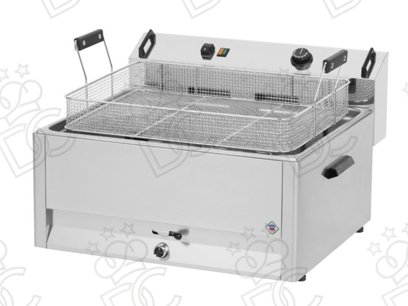 Friggitrice elettrica per pasticceria - capacità 16 litri - con rubinetto scarico olio