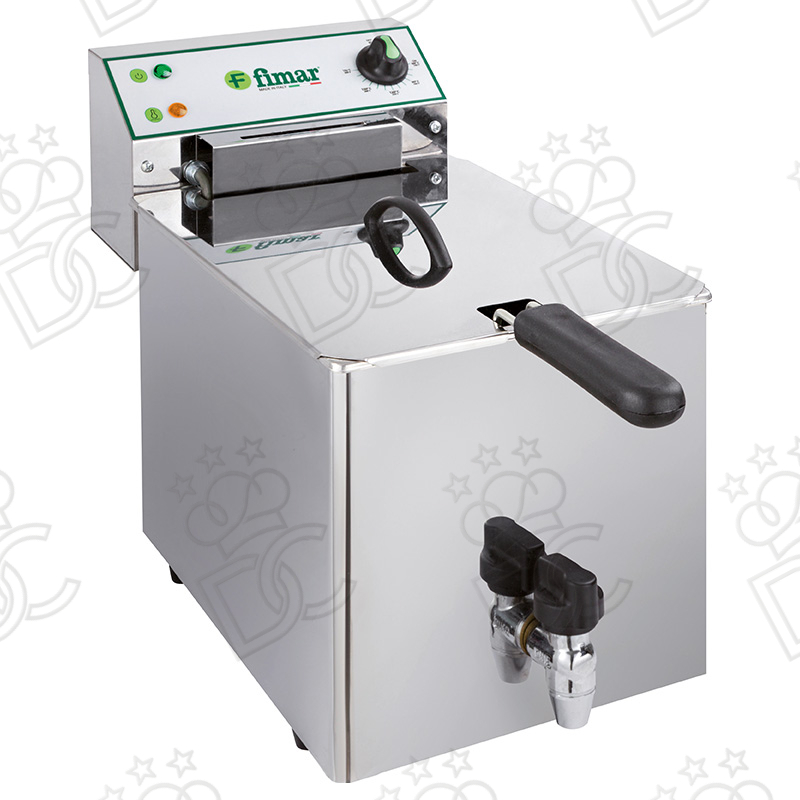 Friteuse électrique de comptoir - capacité 8 litres - avec robinet de vidange d'huile