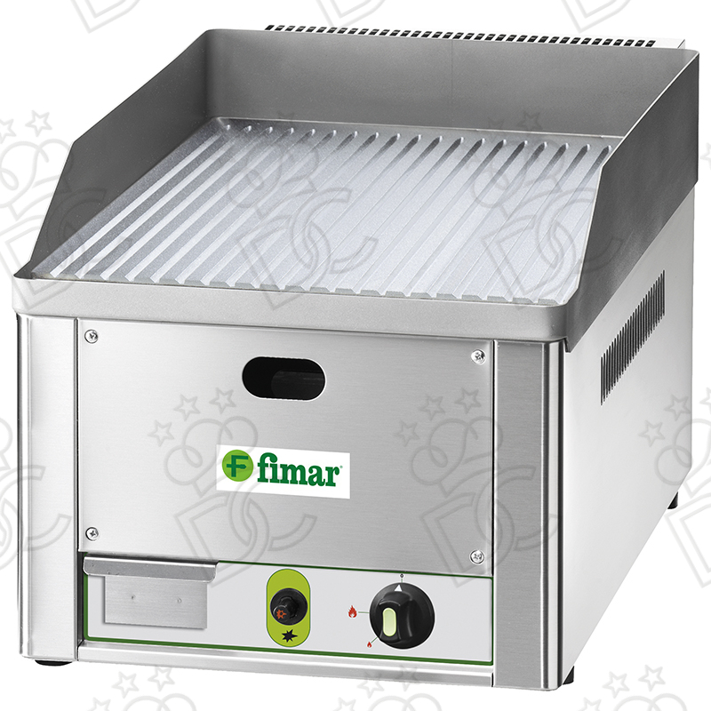 Fry-Top striped chrome steel surface