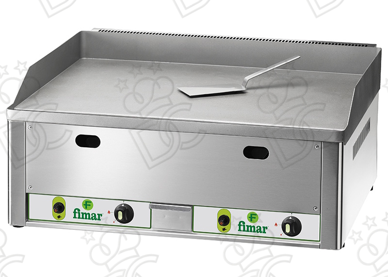 Double Gas Fry-Top - Smooth Sandblasted Steel Surface