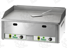 Fry-Top à gaz double - surface  en acier sablé lisse