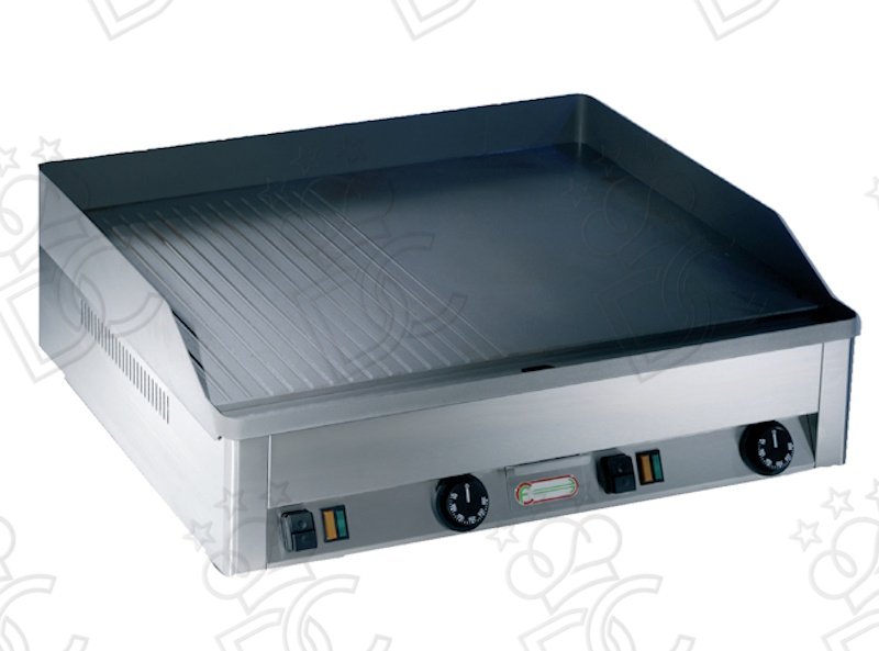 Fry-Top en acier - surface mixte - 66x53 cm