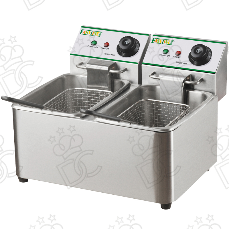 Countertop electric fryer - capacity 4+4 liters