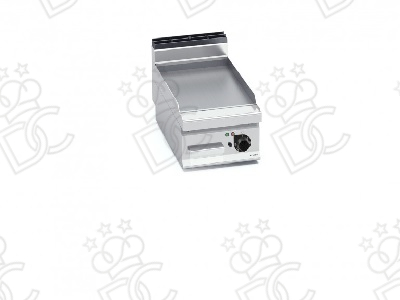 Fry-Top électrique de comptoir 1/2 module plaque lisse en acier inoxydable