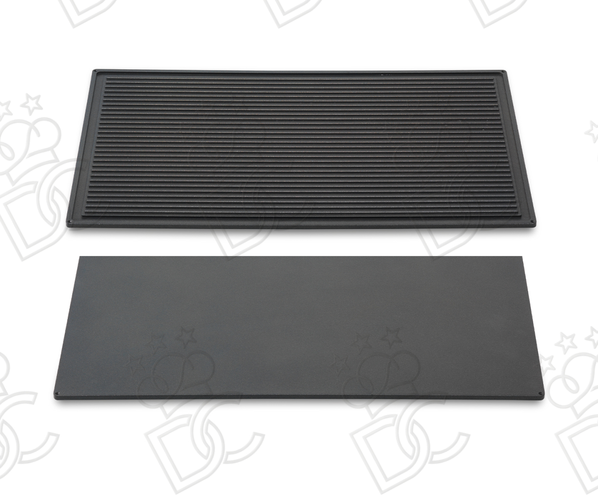 Dual-use GN 1/1 grill tray in non-stick aluminum