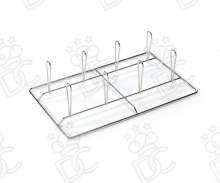 Grille porte-poulets 8 positions en acier inox GN 1/1 h160