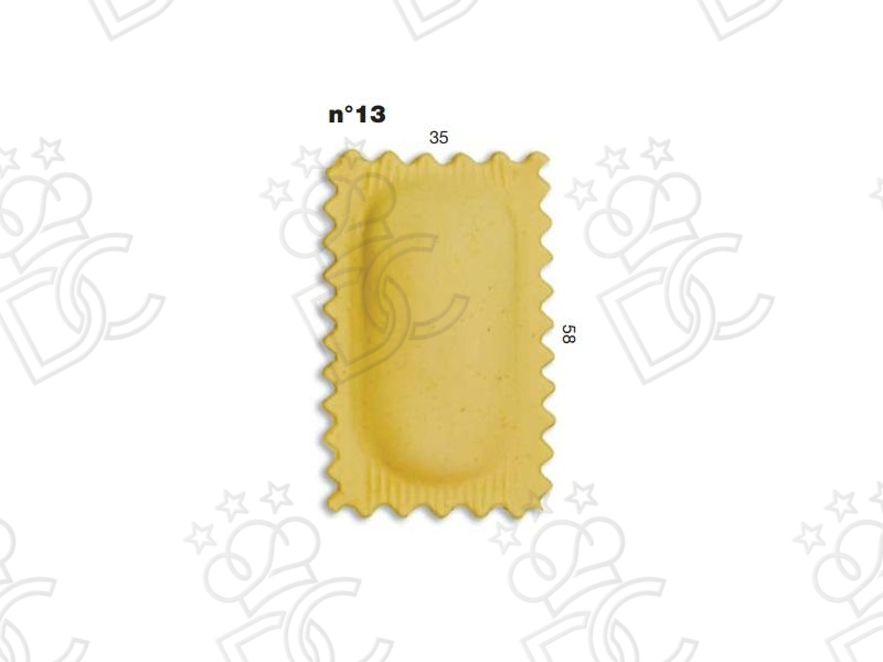 Ravioli mold No. 13 - Size mm 35x58 - Weight g 8.5