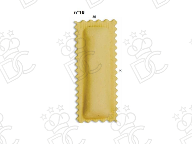 Ravioli mold No. 16 - Size mm 35x90 - Weight g 17