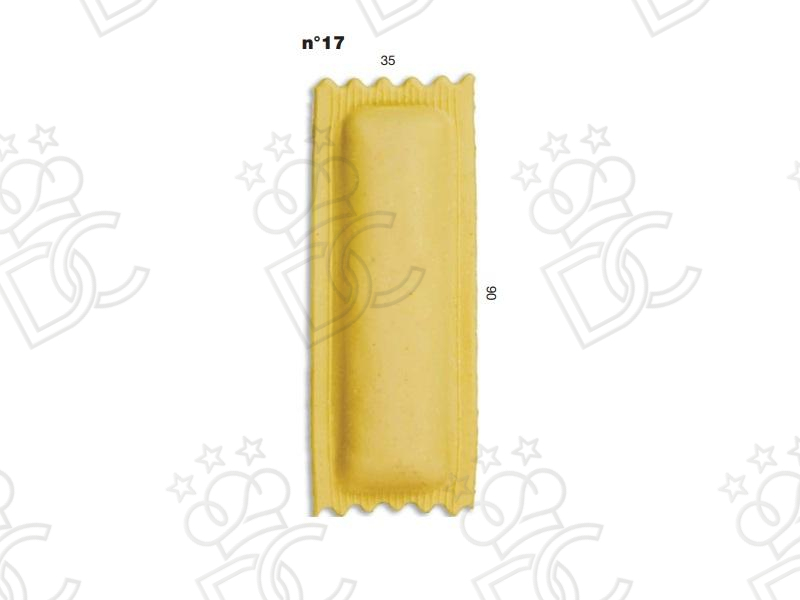 Stampo ravioli N° 17 - Dim. mm 35x90 -  Peso gr 17