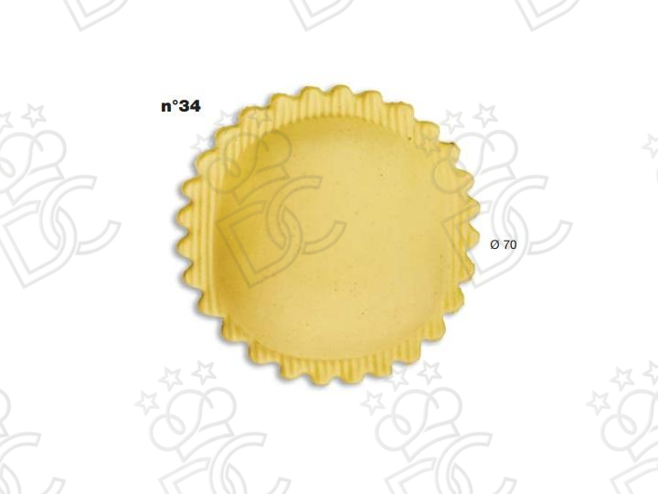 Stampo ravioli N° 34 - Dim. mm Ø70 -  Peso gr 20