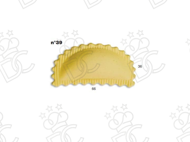 Ravioli mold No. 39 - Size mm 66x36 - Weight g 12.5
