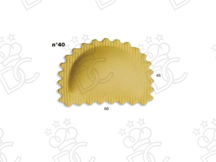 Stampo ravioli N° 40 - Dim. mm 66x46 -  Peso gr 25
